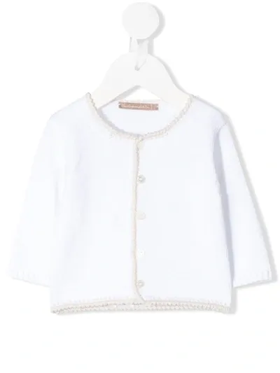 La Stupenderia Babies' Contrast Trim Cardigan In White