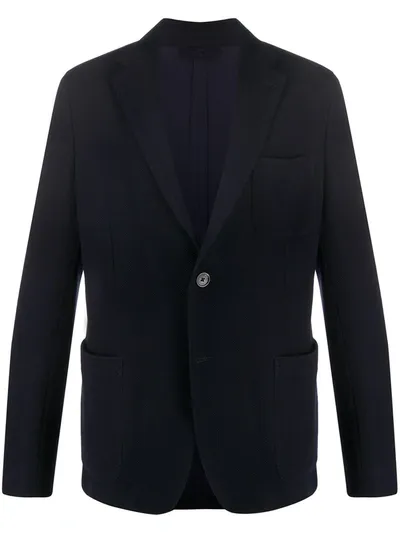 Z Zegna Textured Single-breasted Blazer In Blue