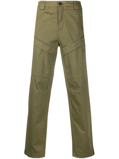 C.p. Company Straight Leg Panelled Cargo Trousers In Green