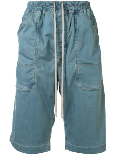 Rick Owens Drkshdw Drawstring Denim Shorts In Blue