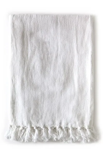 Pom Pom At Home Montauk Throw Blanket In White