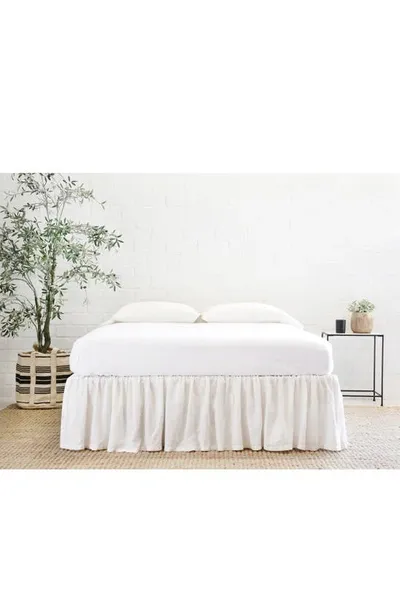 Pom Pom At Home Gathered Linen Bed Skirt In Cream