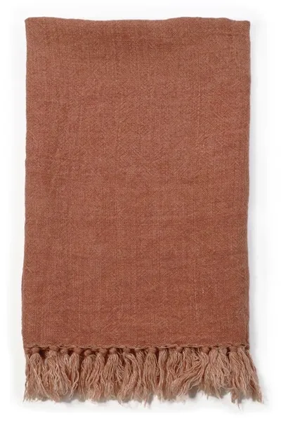 Pom Pom At Home Montauk Blanket In Terracotta