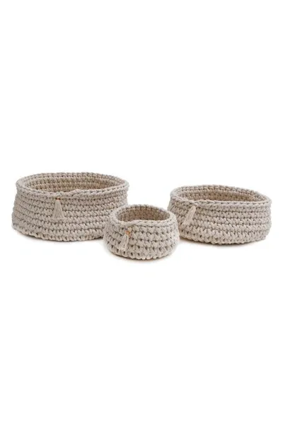 Pom Pom At Home Baya Set Of 3 Baskets In Ivory