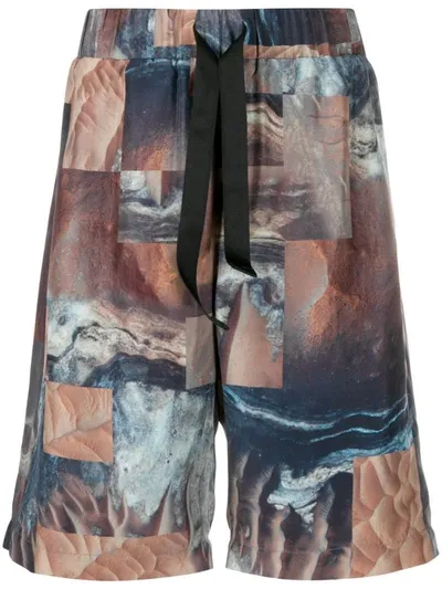 Raeburn Mars-print Track Shorts In Neutrals