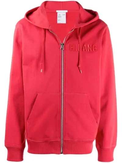 Helmut Lang Zipped Hoodie In Red