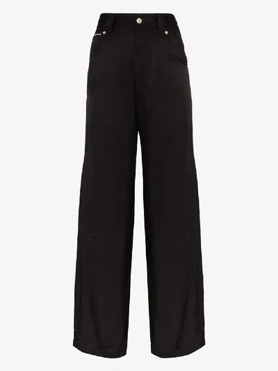 Eytys High-waisted Straight Leg Trousers In Black