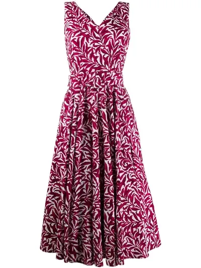 Samantha Sung Aster Cs Midi Dress S/s Boat Neck In Pink