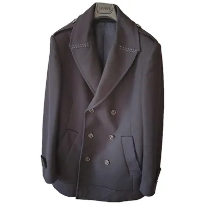 Pre-owned Blumarine Wool Coat In Black