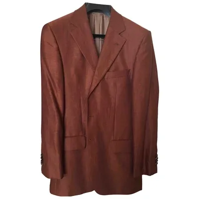 Pre-owned Hugo Boss Wool Jacket In Brown