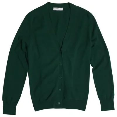 Pre-owned Sandro Wool Cardigan In Green