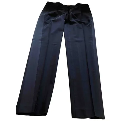 Pre-owned True Royal Wool Trousers In Blue