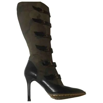 Pre-owned Giuseppe Zanotti Cloth Boots In Khaki