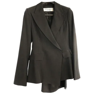 Pre-owned Saint Laurent Wool Suit Jacket In Black