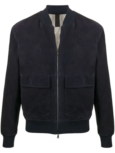 Orciani Suede-effect Bomber Jacket In Blue