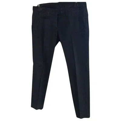 Pre-owned Dondup Straight Pants In Blue