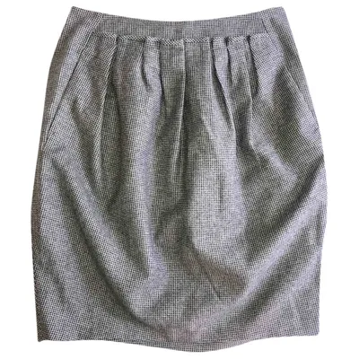 Pre-owned Hugo Boss Wool Mid-length Skirt In Grey