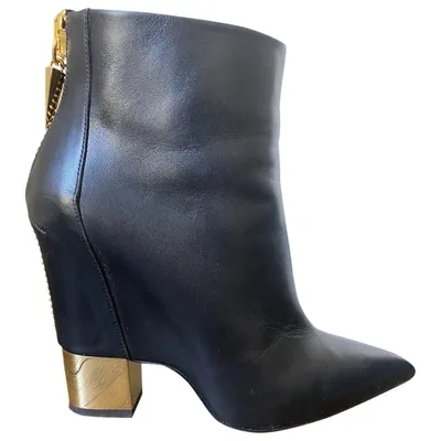 Pre-owned Giuseppe Zanotti Leather Ankle Boots In Black