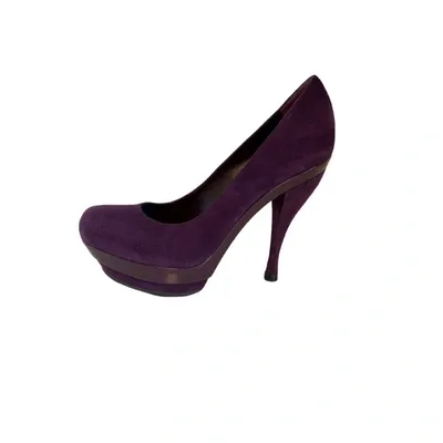 Pre-owned Saint Laurent Trib Too Heels In Purple