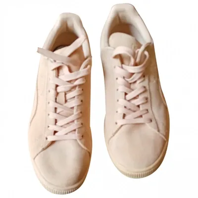 Pre-owned Puma Low Trainers In Beige