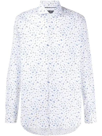 Orian Floral Print Shirt In White