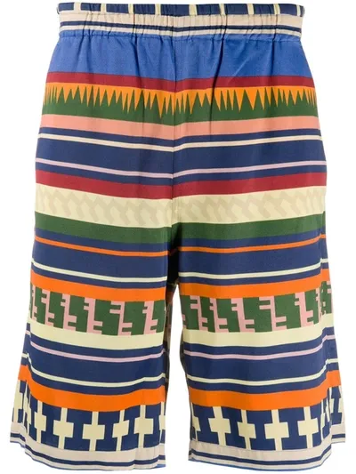 Needles Striped Bermuda Shorts In Blue