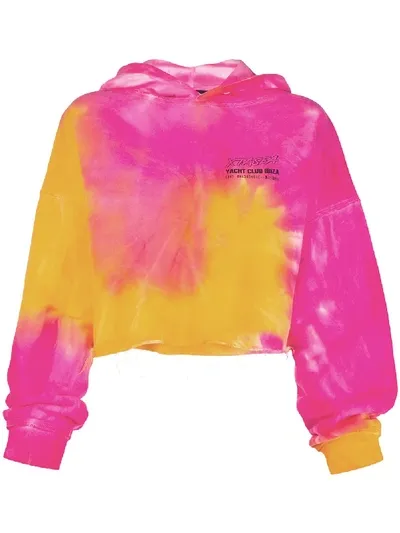 Misbhv Xtasea Spiral Tie-dye Cropped Hoodie In Pink