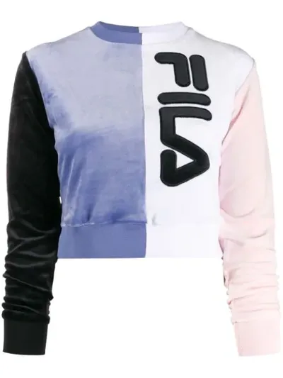 Fila Logo Colour-block Sweatshirt In Blue