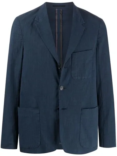 Ps By Paul Smith Checked Buttoned Blazer In Blue