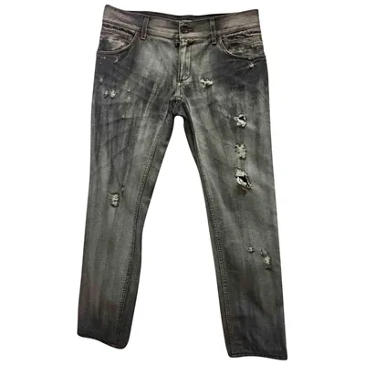 Pre-owned Dolce & Gabbana Straight Jeans In Grey