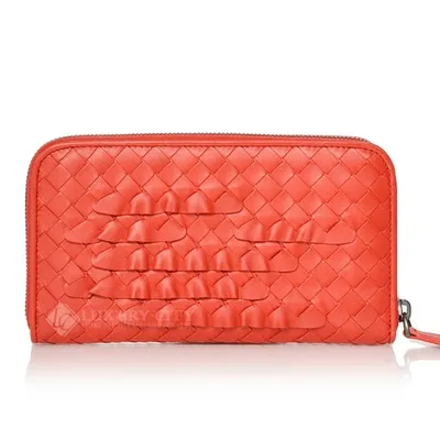 Pre-owned Bottega Veneta Leather Wallet In Red