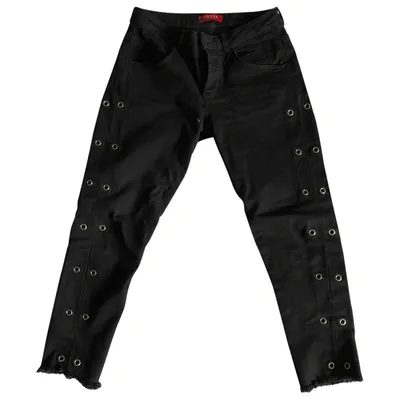 Pre-owned Guess Large Pants In Black