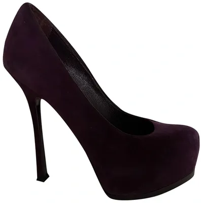 Pre-owned Saint Laurent Heels In Purple