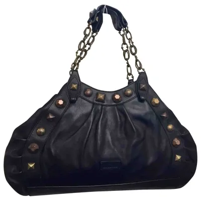 Pre-owned Moschino Leather Handbag In Black