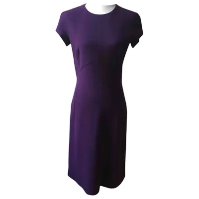 Pre-owned Bottega Veneta Wool Mid-length Dress In Purple