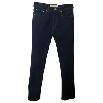 Pre-owned Mulberry Straight Jeans In Blue