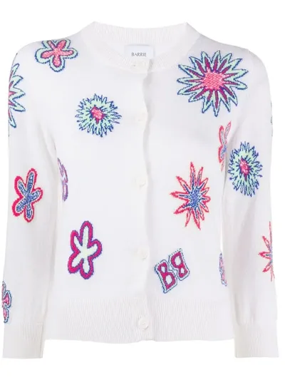 Barrie Floral Print Cashmere Blend Cardigan In Multi-colour