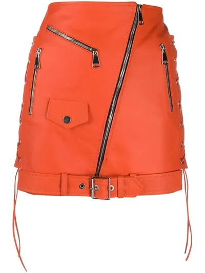 Manokhi Biker Mini Jacket In Orange