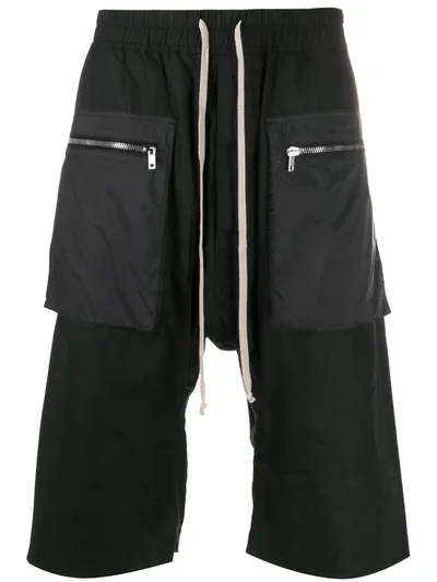 Rick Owens Drkshdw Drop-crotch Knee Length Shorts In Black