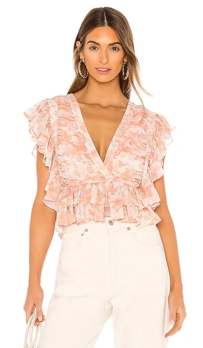 Tularosa Kaia Top In Blush Poppy Floral