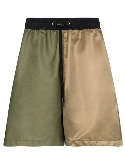 Sophnet Contrast Panel Bermuda Shorts In Green