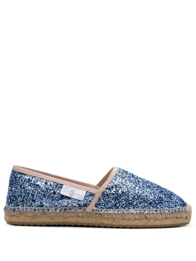 Car Shoe Glitter-effect Espadrilles In Blue