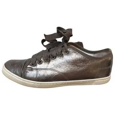 Pre-owned Lanvin Leather Trainers In Metallic