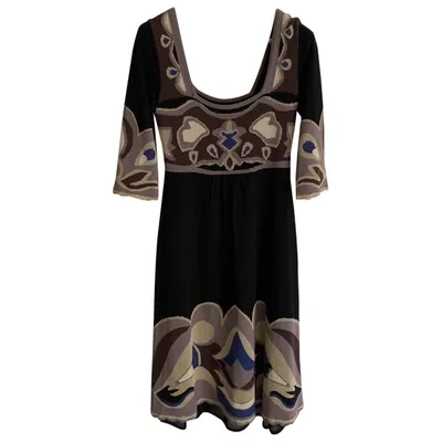 Pre-owned Temperley London Silk Mid-length Dress In Black