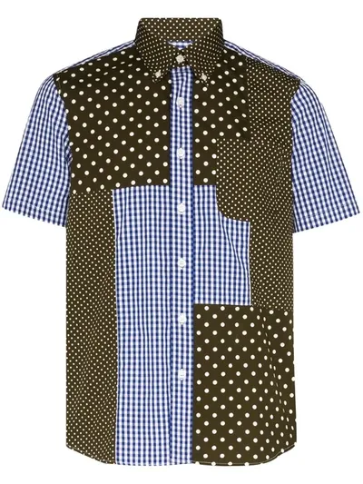 Sophnet Patchwork-print Cotton Shirt In Blue