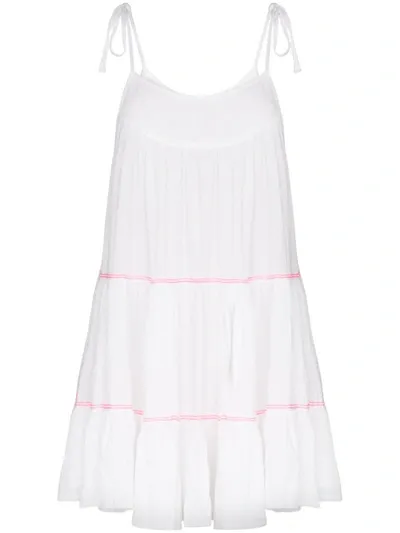 Honorine Peri Tiered Mini Dress In White