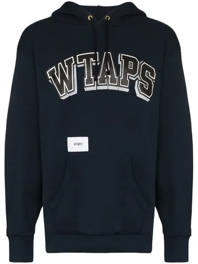 Wtaps Blue Dawn Logo Print Hoodie