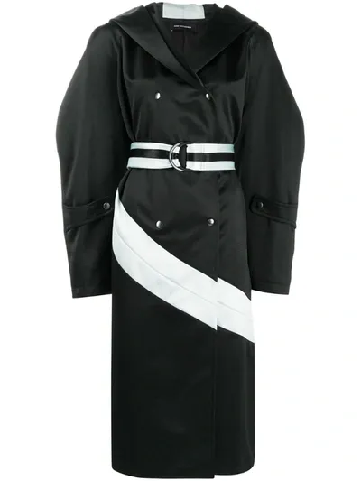 Kiko Kostadinov Wide-sleeved Trench Coat In Black