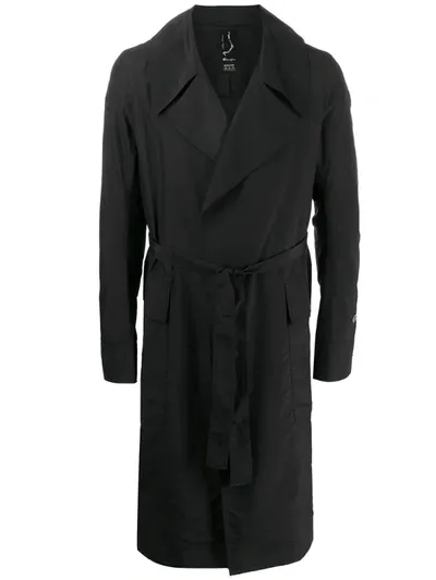 Rick Owens X Champion X Champion Tie Waist Trench Coat In Black