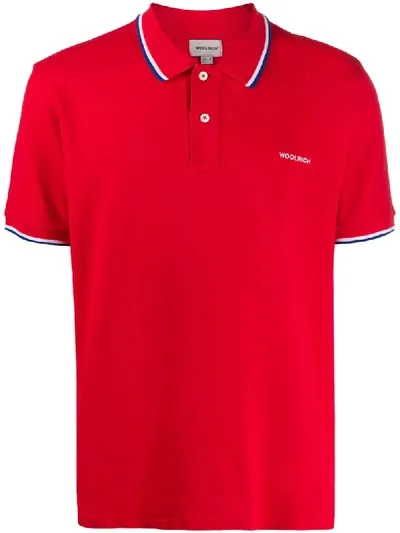 Woolrich Embroidered Logo Polo Shirt In Red